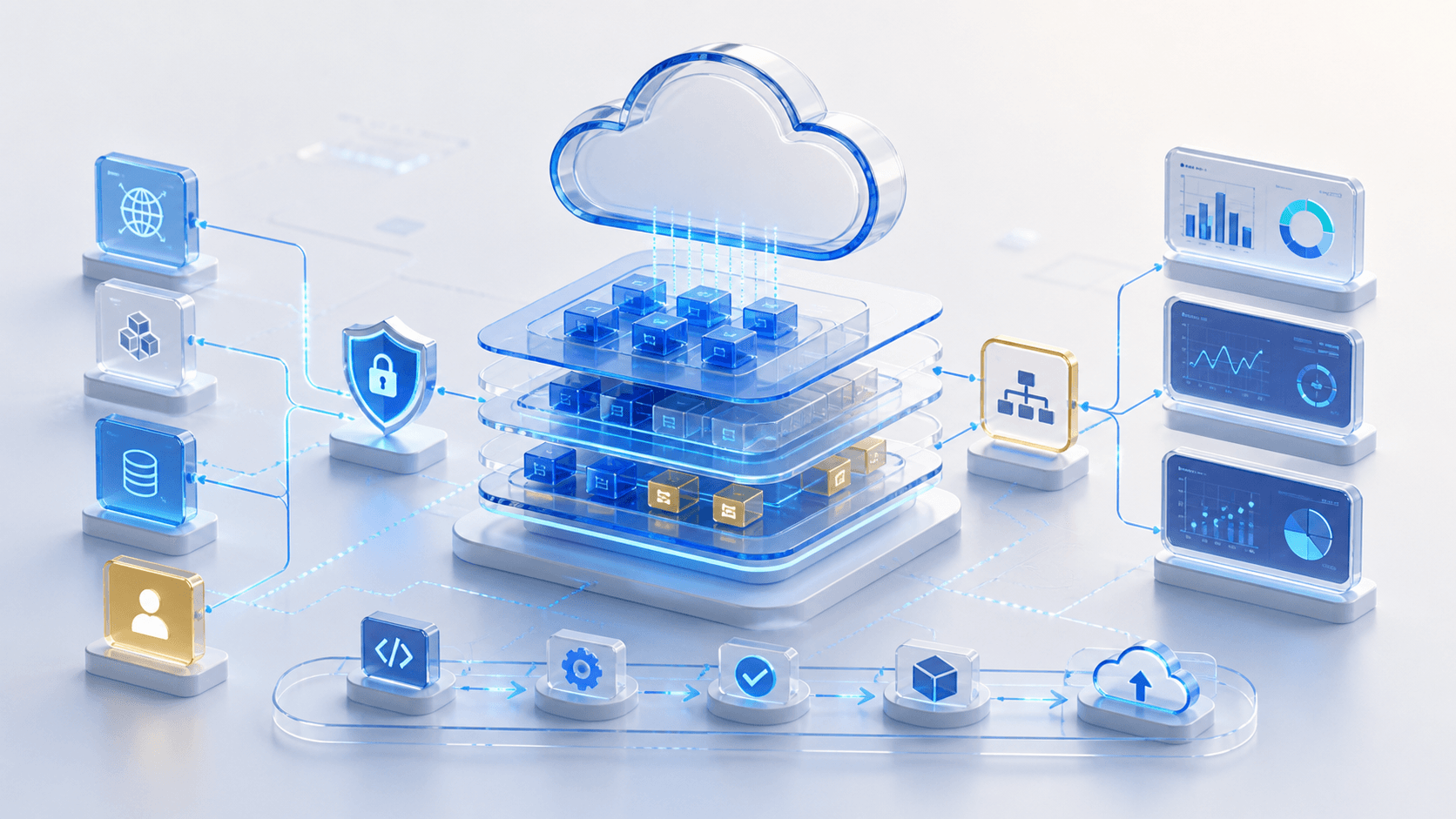 A governed cloud platform connecting secure, resilient, and observable business workloads