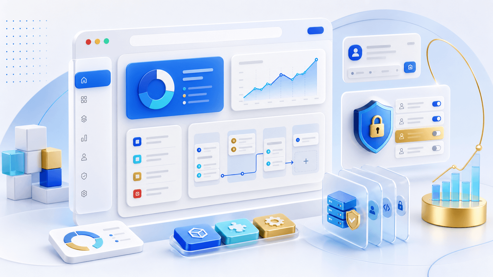 Enterprise SaaS workspace combining clear workflows, security, accessibility, and tenant-aware architecture